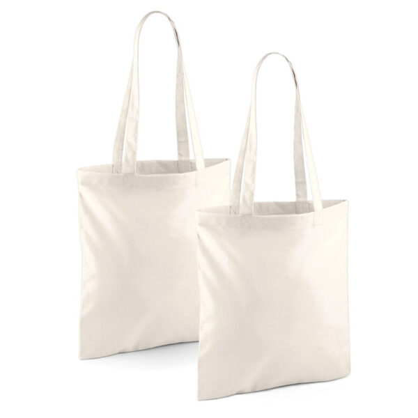 Draagtasje met hengsels - 2x - naturel - 42 x 38 cm - katoen - 10L