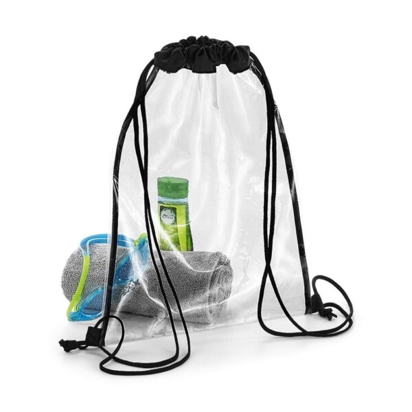 Transparant gymtasje/rugtasje - 8x stuks - 33 x 45 cm - 11 liter - Rugzak/zwemtas - doorzichtig