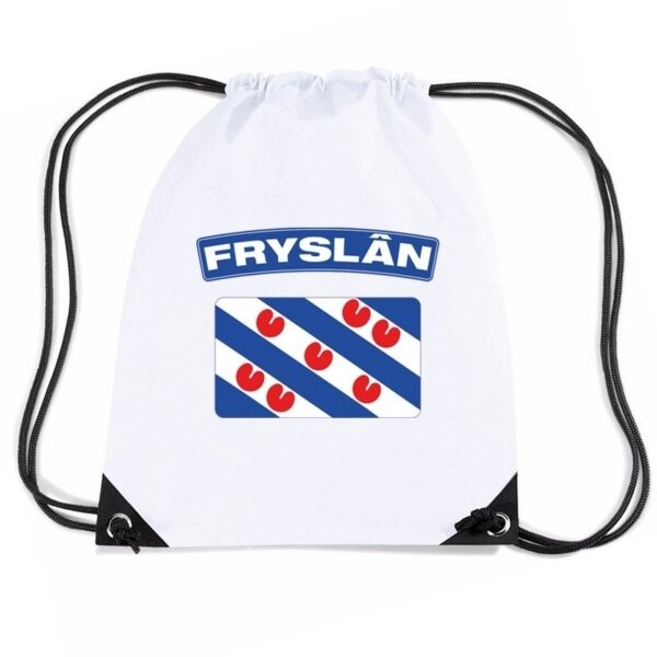 Nylon sporttas Friese vlag wit