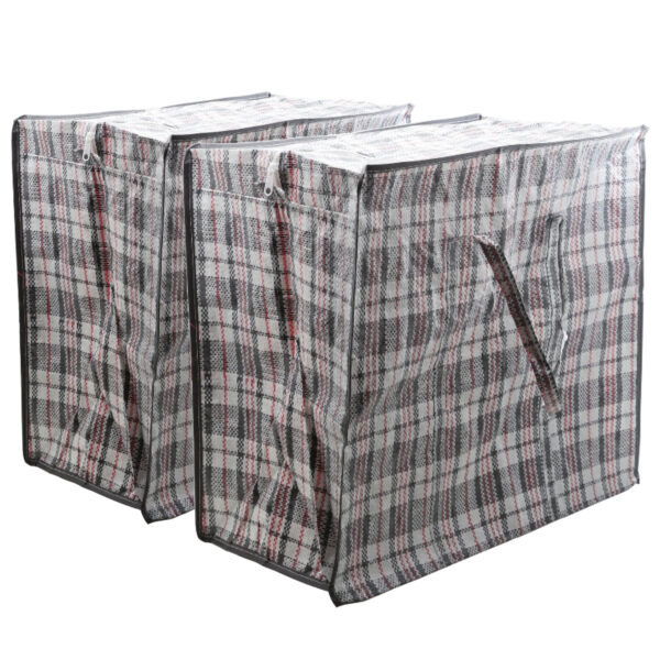 Mega grote XXL boodschappentas / dekentas - 2x - grijs - 65 x 30 cm