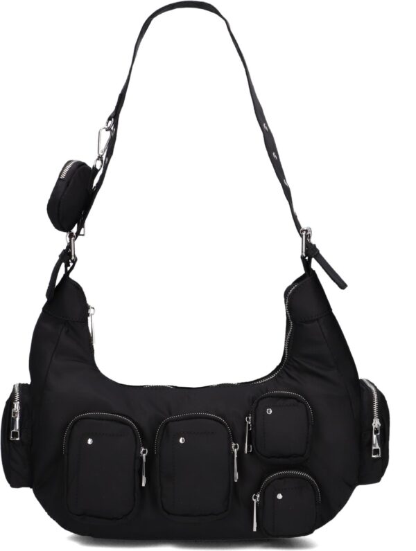 Núnoo Schoudertas
Dames Sally Pocket Recycled Nylon, Materiaal: Textiel, Kleur: Zwart
