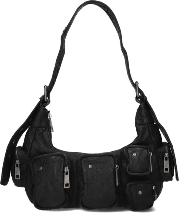 Núnoo Schoudertas
Dames Sally Small Pocket, Materiaal: Leer, Kleur: Zwart