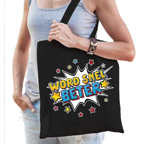 Zwart katoenen tas word snel beter dames