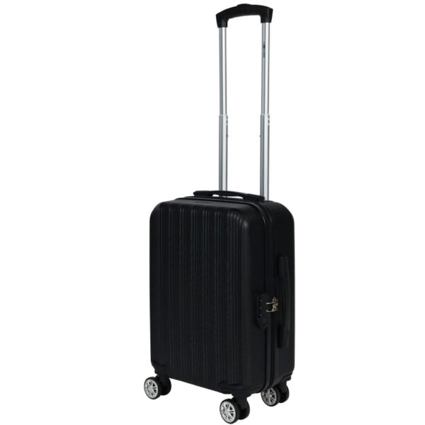 Cabine handbagage reis trolley koffer - zwenkwielen - 52 x 34 x 20 cm - 45 liter - zwart