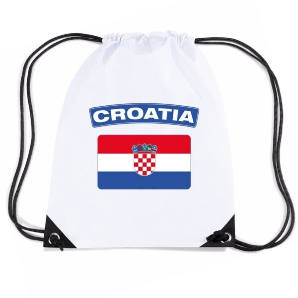 Nylon sporttas Kroatische vlag wit