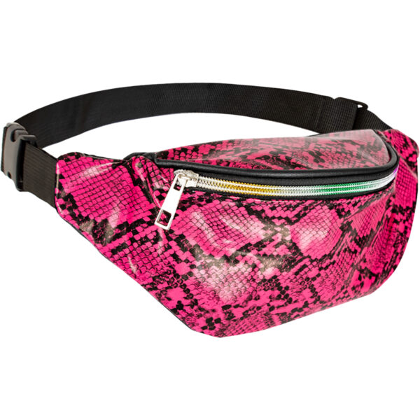 PartyXplosion Carnaval Verkleed Heuptasje - slangenprint - roze