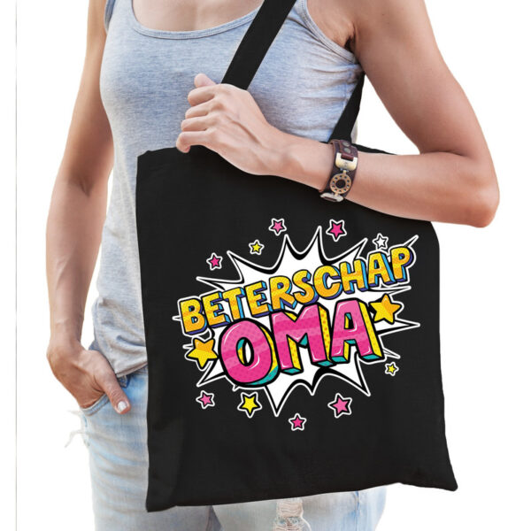 Zwart katoenen tas beterschap oma dames