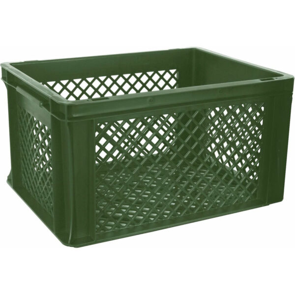 Benson Fietskrat - legergroen - lichtgewicht - 40x30x22 cm - melkkrat