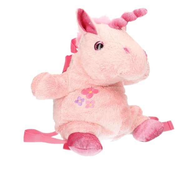 Rugzak - unicorn - Roze - zachte pluche - 33 x 18 cm - eenhoorn