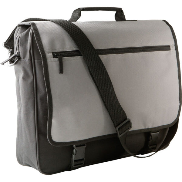 Kimood Documenten tas - zwart/lichtgrijs - 14 liter - 41 x 10 x 34 cm - schoudertas