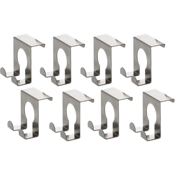 Deurhaken - 8x stuks - RVS - ophanghaakjes - metaal - zilver - deurkapstok
