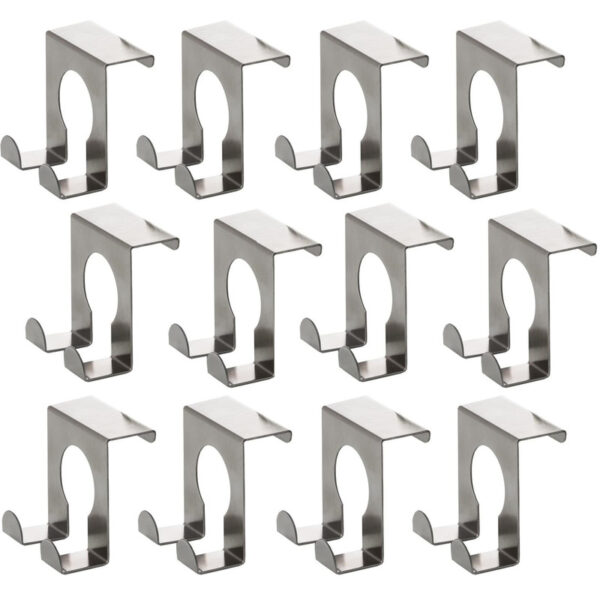 Deurhaken - 12x stuks - RVS - ophanghaakjes - metaal - zilver - deurkapstok