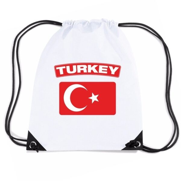 Nylon sporttas Turkse vlag wit