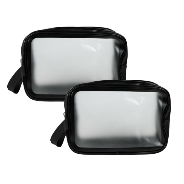 Benson Care Toilettas - 2x - ophang lus - transparant - 25 x 9 x 17 cm - kind/volwassenen