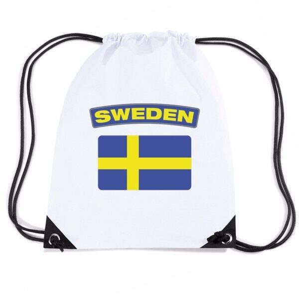 Nylon sporttas Zweedse vlag wit