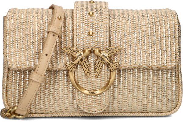 Pinko Schoudertas
Dames Love One Mini Slouchy, Materiaal: Raffia, Kleur: Goudkleurig