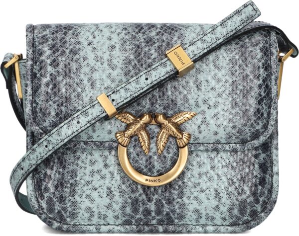 Pinko Schoudertas
Dames Love Box Bag Fl Mini Pelle, Materiaal: Leer, Kleur: Blauw