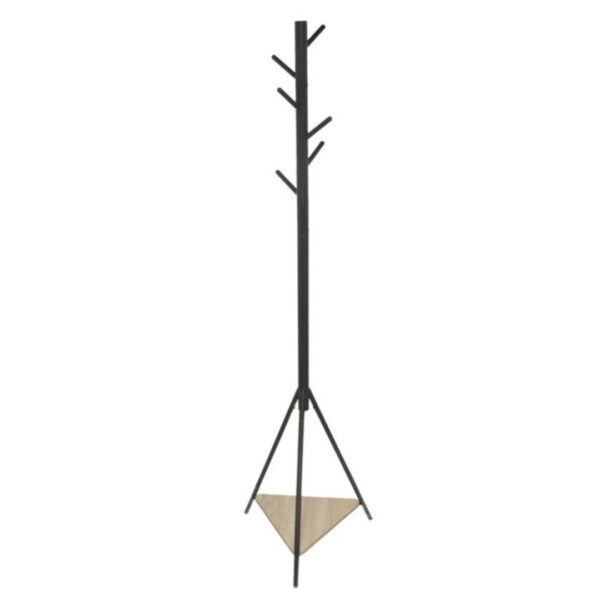 Gerimport Kapstok - zwart - metaal - staand - 6 haken op verschillende hoogtes - 180 cm