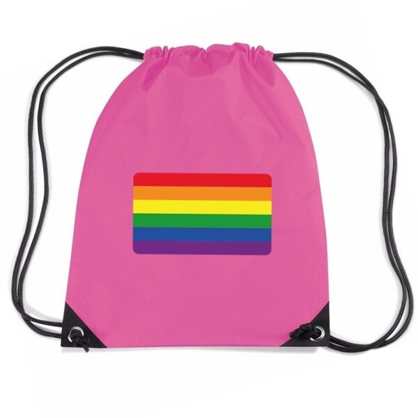 Sporttas met rijgkoord vlag Regenboog