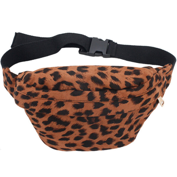 Festival polyester heuptasje documentenhouder bruin luipaard/panter vlekken patroon 26 x 16 cm