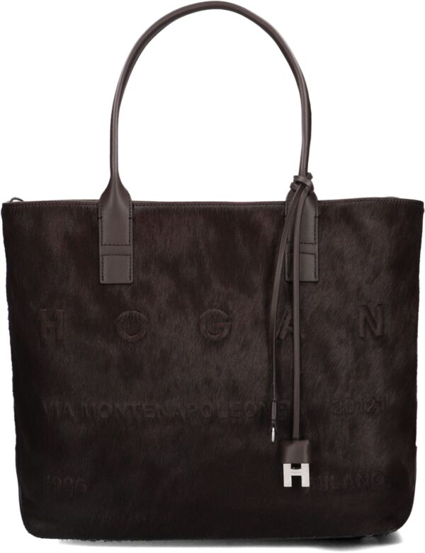 Hogan Shopper
Dames Adress Shopping Media, Materiaal: Ponyhair, Kleur: Bruin