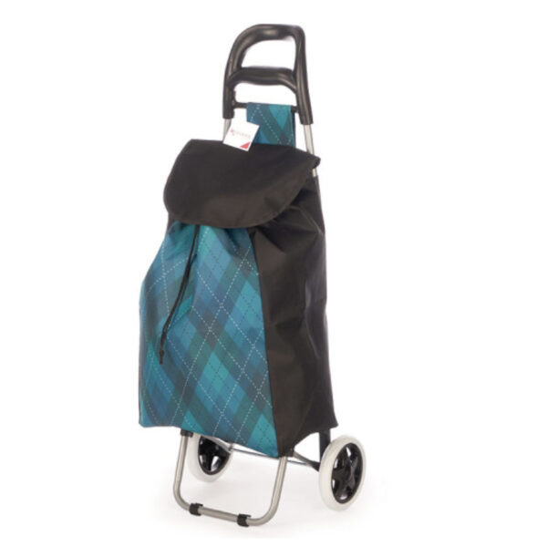 Arte Regal Boodschappen trolley Ruit - 33 l - blauw - 35x88 cm -wielen