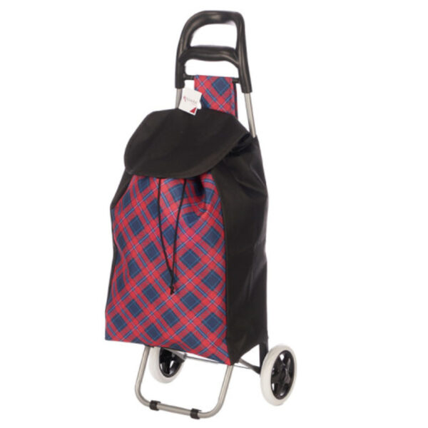 Arte Regal Boodschappen trolley Ruit - 33 l - rood/blauw - 35x88 cm