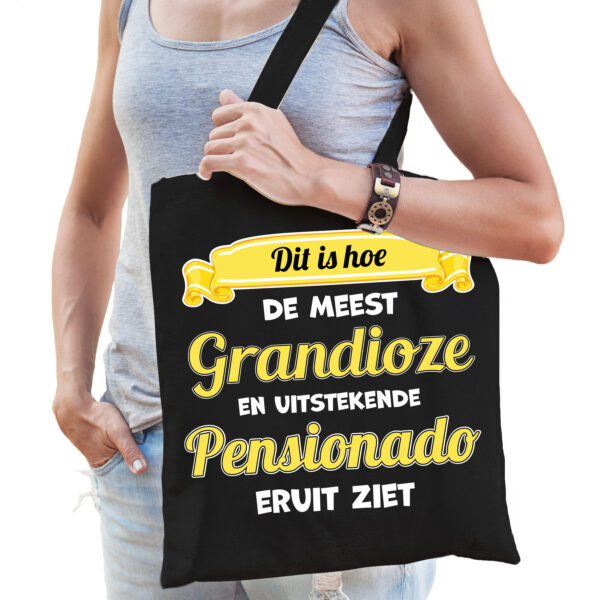 BD Cadeau tas dames - Pensioen - leukste collega - katoen - 42 x 38 cm