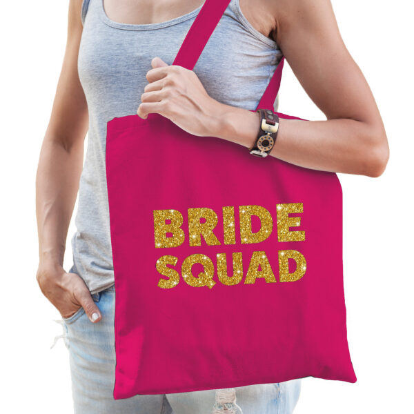 1x Vrijgezellen Bride To Be tasje roze goud dikke letters dames