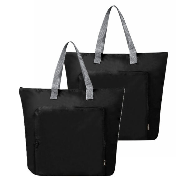 Koeltas Bondi - 2x - zwart - lunchpakket of drankjes - 15 liter - 45 x 36 x 9 cm - shopper model