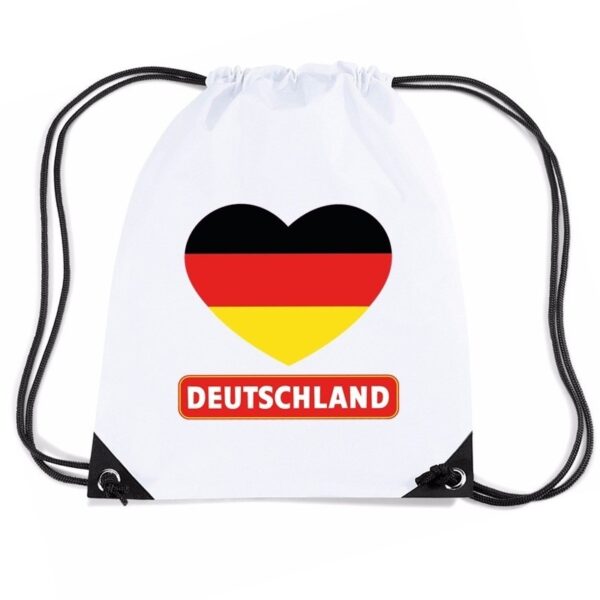 Nylon sporttas Duitsland hart vlag wit