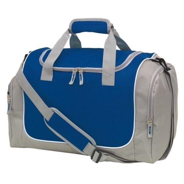 Sporttas/reistas met schoenenvak - 38L - grijs/blauw - 48 x 30 x 27 cm