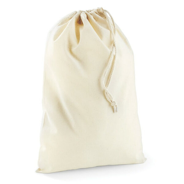 Katoenen canvas opberg zakjes/tasje - wit - 30 x 45 cm