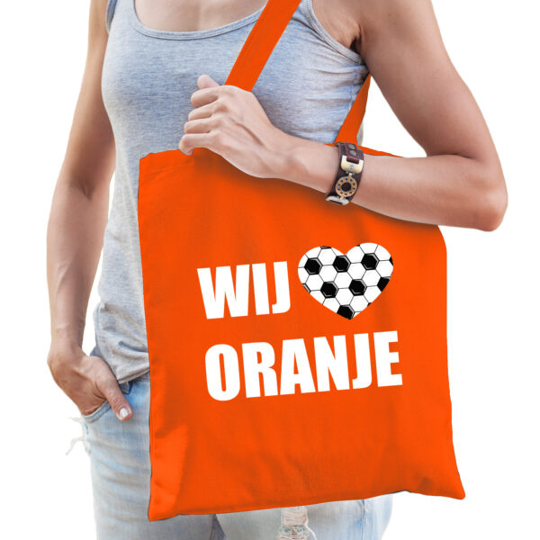 Wij houden van oranje supporter tas oranje voor dames en heren - EK/ WK voetbal / Koningsdag