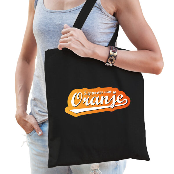 Supporter van oranje tas zwart voor dames en heren - EK/ WK voetbal / Koningsdag