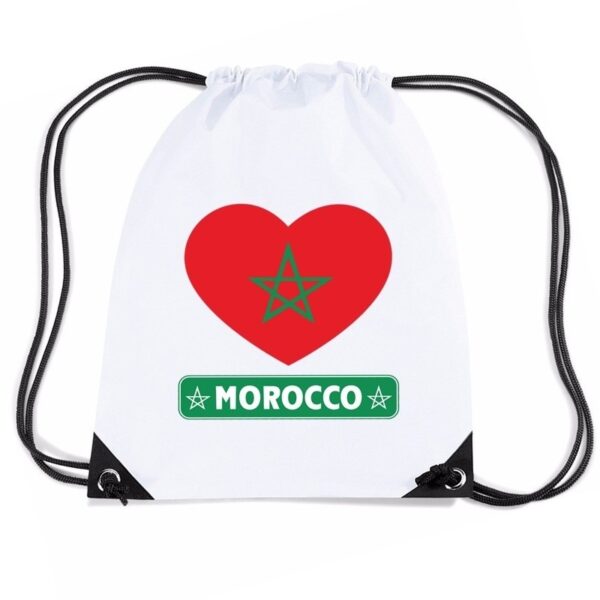 Nylon sporttas Marokko hart vlag wit
