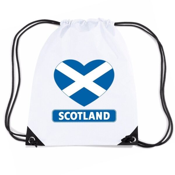 Nylon sporttas Schotland hart vlag wit