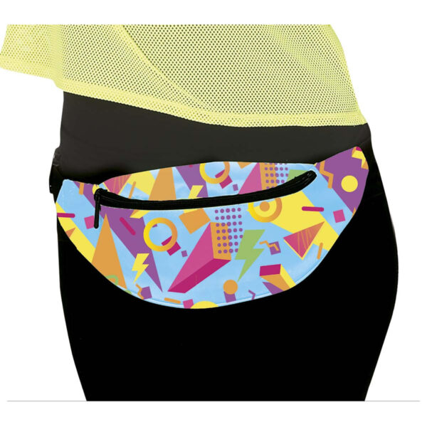 Fiestas Foute 80s/90s print party heuptasje - blauw - jaren 80/90 verkleed accessoires - volwassenen