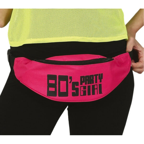 Fiestas Foute 80s/90s print party heuptasje - fuchsia roze - jaren 80/90 verkleed accessoires - volwassenen