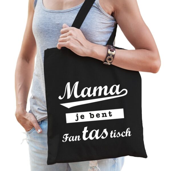 Mama je bent fantastisch cadeau tas zwart katoen