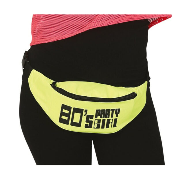 Fiestas Foute 80s/90s print party heuptasje - neon geel - jaren 80/90 verkleed accessoires - volwassenen