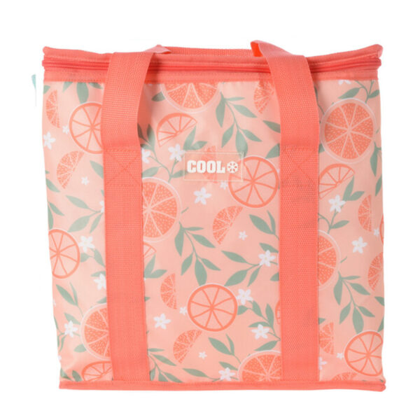 Medium size koeltas voor lunch Hawaii fruit thema oranje/creme 34 x 16 x 36 cm 16 liter