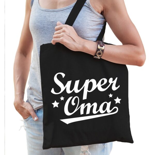 Zwart katoenen kadotas voor oma
