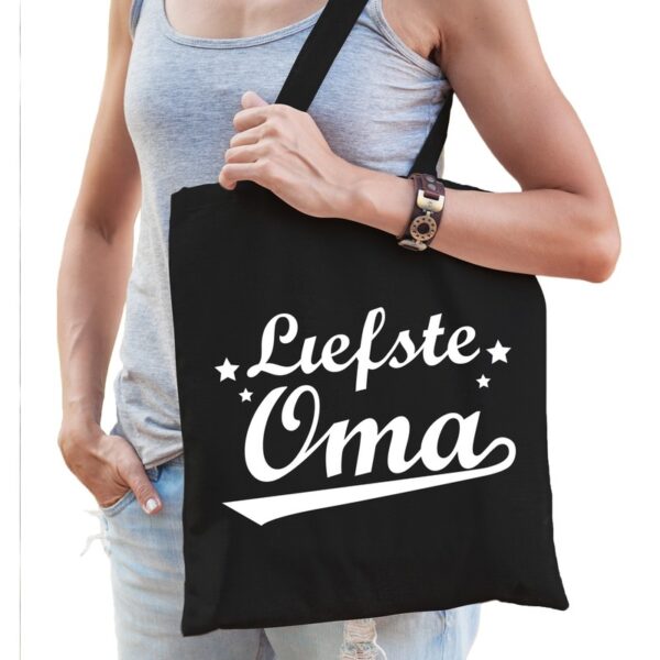 Zwart katoenen kadotas voor oma
