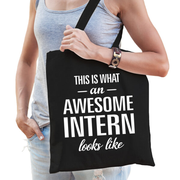 Zwart cadeau tas awesome intern / geweldige stagiair voor dames en heren