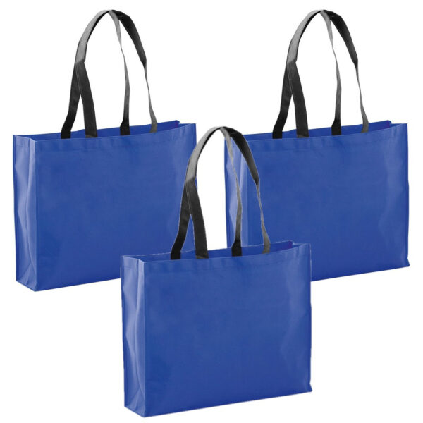 Draagtas/schoudertas/boodschappentas - 10x - blauw - 40 x 32 x 11 cm