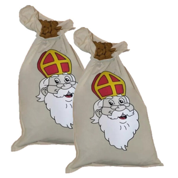 Sinterklaas strooizak voor snoep - 2x - 35x60 cm - Strooigoed van Piet