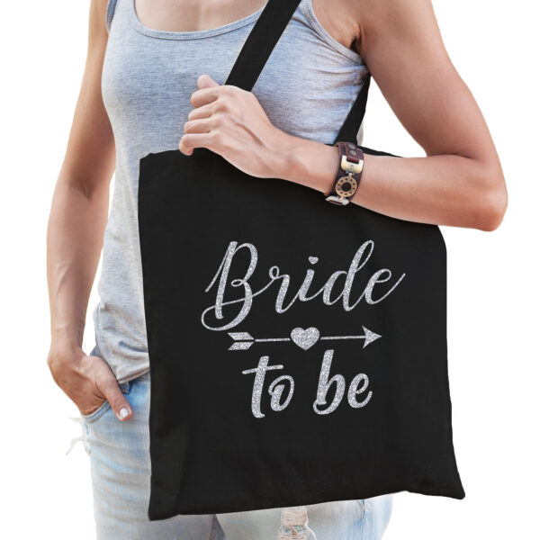 1x Bride to be vrijgezellenfeest tasje zwart zilver dames