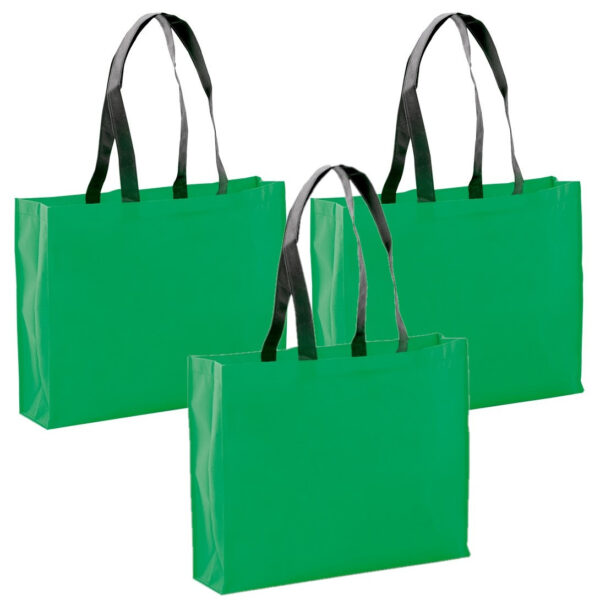 Draagtas/schoudertas/boodschappentas - 10x - groen - 40 x 32 x 11 cm