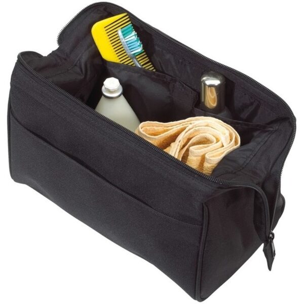 Zwarte reis toilettas/etui 25 cm met scharniersluiting
